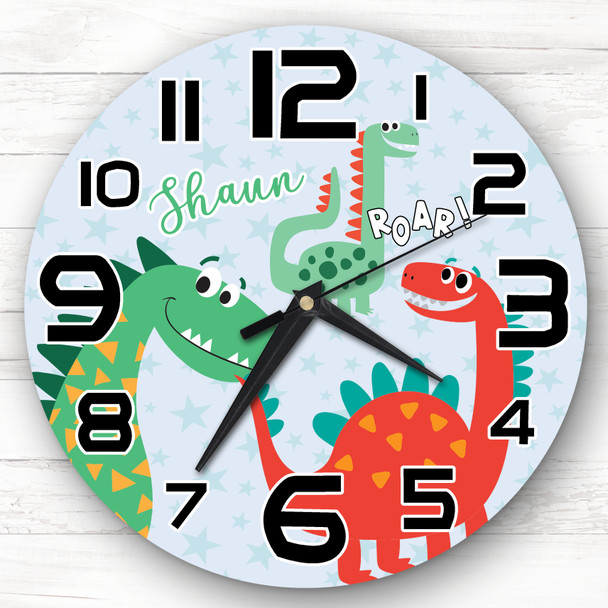 Dinosaurs Personalised Gift For Kid's Bedroom Clock