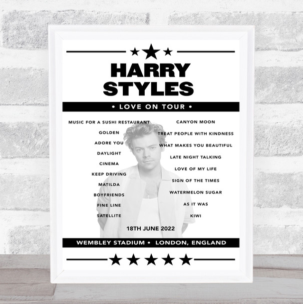Harry Styles - Concert Setlist Poster Print Canvas - Wembley Stadium, London, England - June 18th 2022 Harry Styles - Concert Setlist Poster Print Canvas - Wembley Stadium, London, England - June 18th 2022