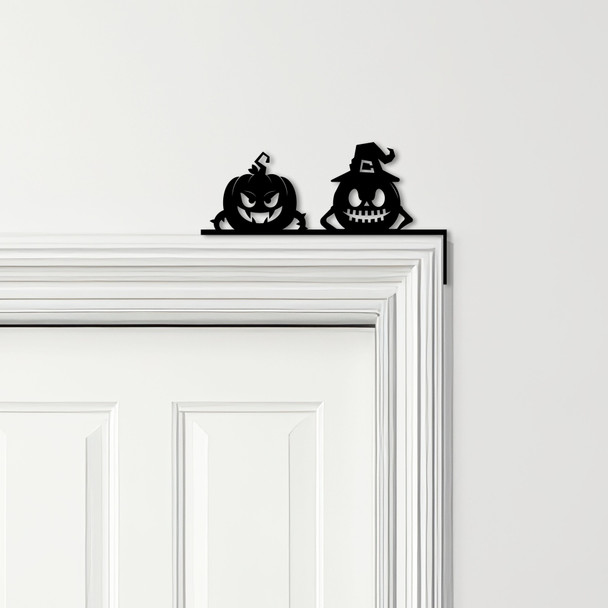 Door Topper 2 Halloween Decor Pumpkins Various Colours Decorative Sign
