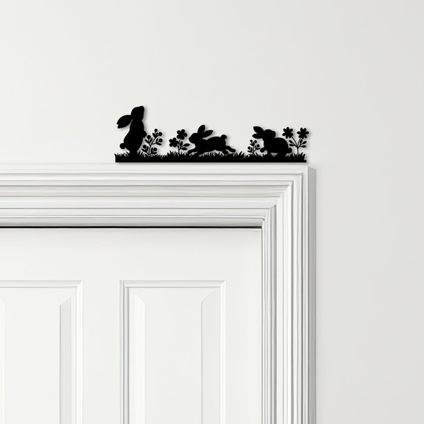 Door Topper Easter Decor Bunnies & Flowers Various Colours Frame Decor Sign