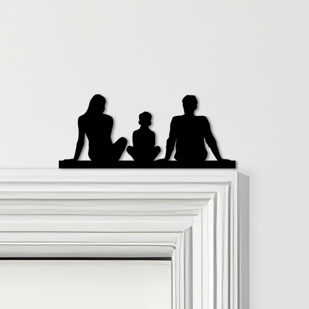 Door Topper Family Of 3, 1 Boy Various Colours Top Of Door Frame Decorative Sign