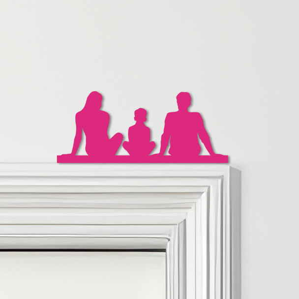 Door Topper Family Of 3, 1 Boy Various Colours Top Of Door Frame Decorative Sign