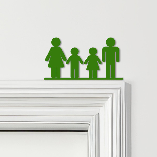 Door Topper Family Of 4, 1 Boy 1 Girl Various Colours Decorative Sign