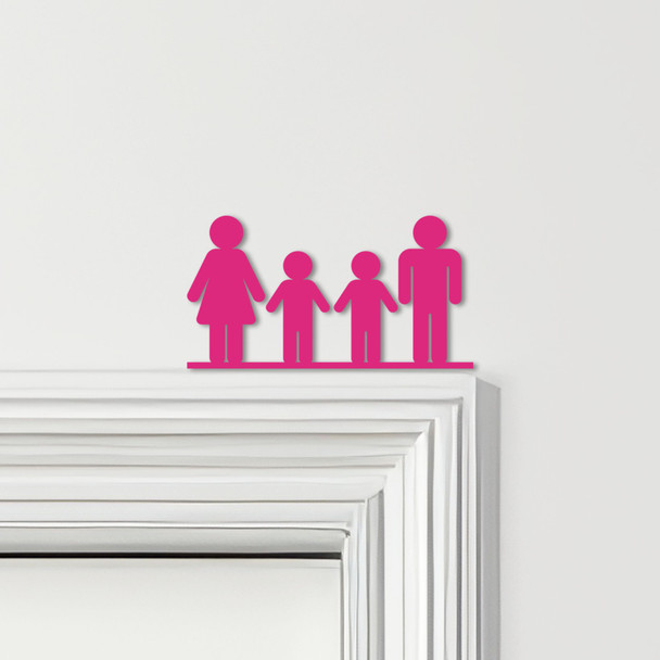 Door Topper Family Of 4, 2 Boys Various Colours Top Of Door Frame Decor Sign