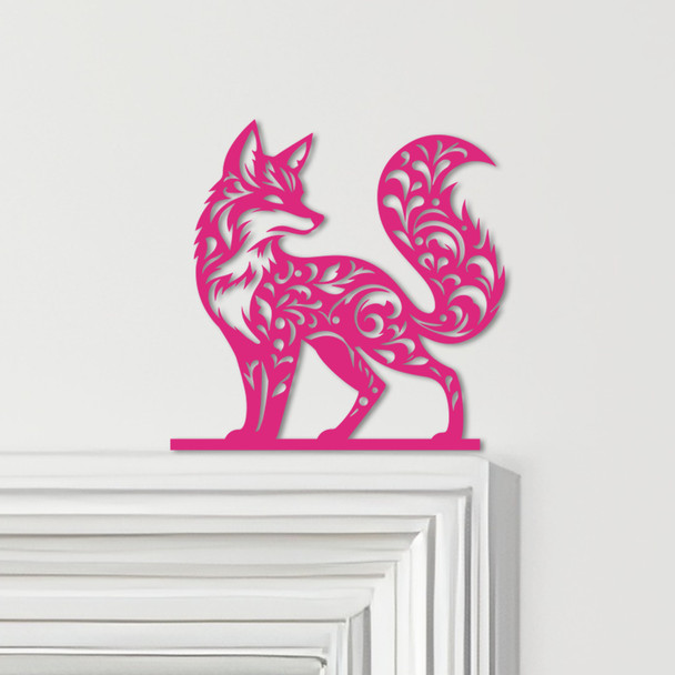 Door Topper Floral Pattern Fox Various Colours Top Of Door Frame Decorative Sign