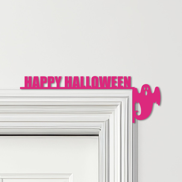 Door Topper Ghost Happy Halloween Decor Various Colours Decorative Sign