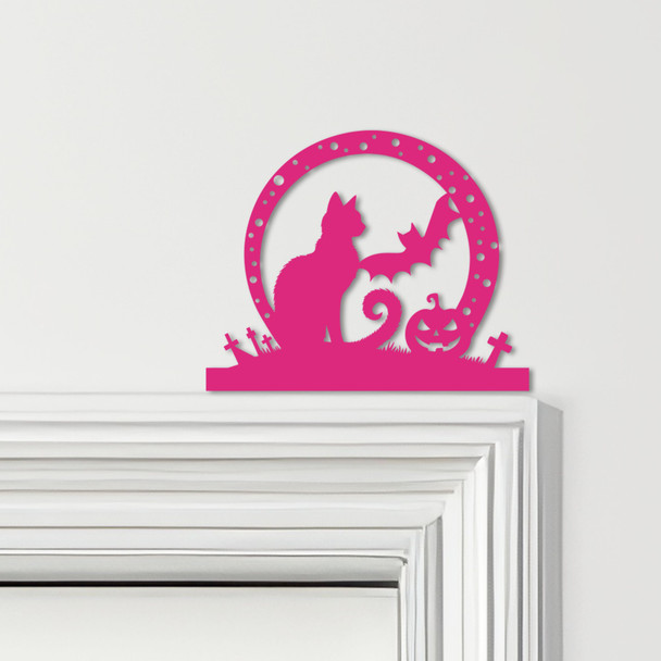 Door Topper Halloween Decor Cat Bat Pumpkin Various Colours Frame Decor Sign Door Topper Halloween Decor Cat Bat Pumpkin Various Colours Frame Decor Sign