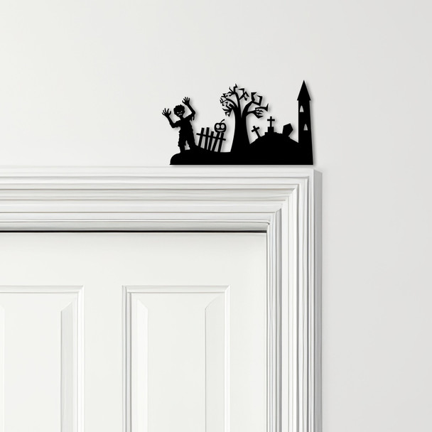 Door Topper Halloween Decor Graveyard Various Colours Decorative Sign