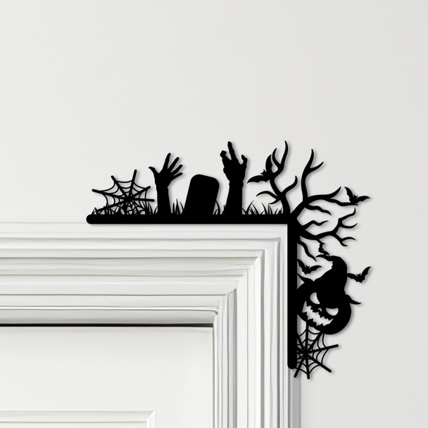 Door Topper Halloween Decor Hands Tree Spider Web Various Colours Decor Sign