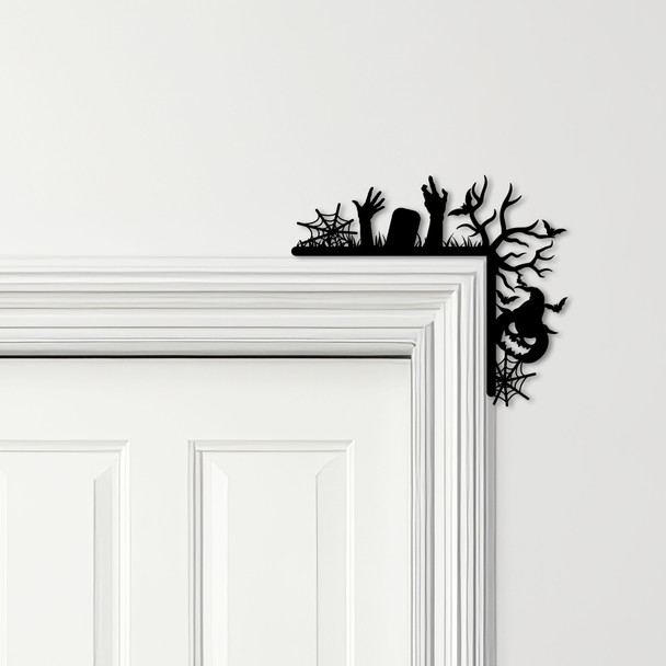 Door Topper Halloween Decor Hands Tree Spider Web Various Colours Decor Sign