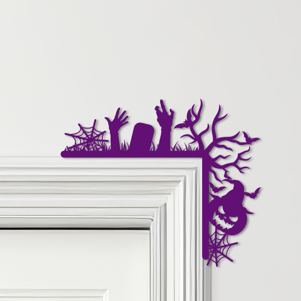Door Topper Halloween Decor Hands Tree Spider Web Various Colours Decor Sign