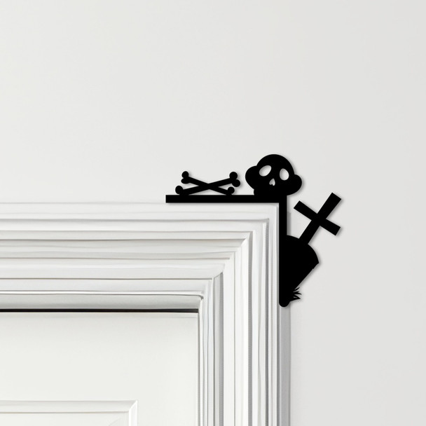 Door Topper Halloween Decor Skull Bones Various Colours Decorative Sign