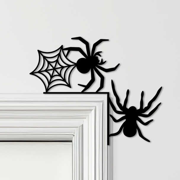 Door Topper Halloween Decor Spiders & Web Various Colours Decorative Sign