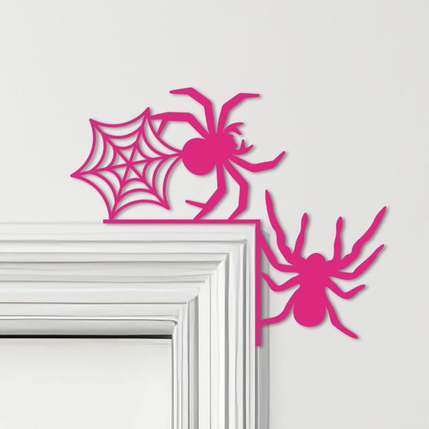Door Topper Halloween Decor Spiders & Web Various Colours Decorative Sign