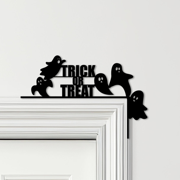 Door Topper Halloween Decor Trick Or Treat Ghosts Various Colours Decor Sign
