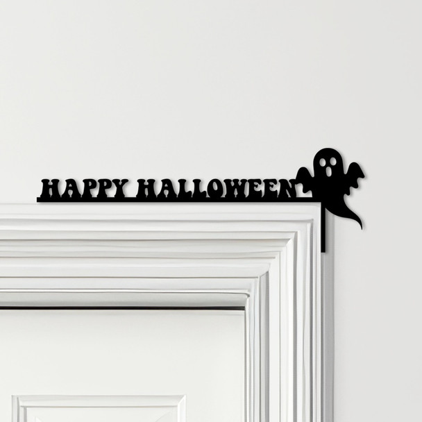 Door Topper Happy Halloween Decor Ghost Various Colours Decorative Sign