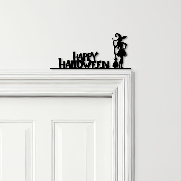 Door Topper Happy Halloween Decor Witch Various Colours Decorative Sign