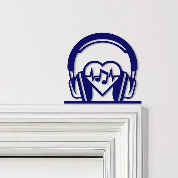 Door Topper Headphones & Music Notes Various Colours Top Of Door Decorative Sign