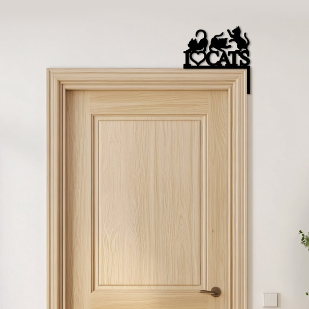 Door Topper I Love Cats Kittens Various Colours Top Of Door Frame Decor Sign