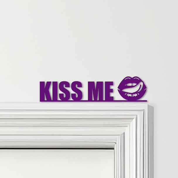 Door Topper Kiss Me Lettering Lips Various Colours Top Of Door Decorative Sign