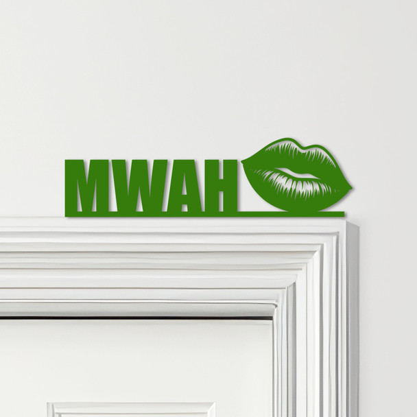 Door Topper Kiss Mwah Letterings Lips Various Colours Decorative Sign