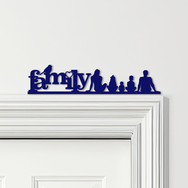 Door Topper Love Heart Bird Family Of 5 1 Girl 1 Boy 1 Baby Various Colours Sign