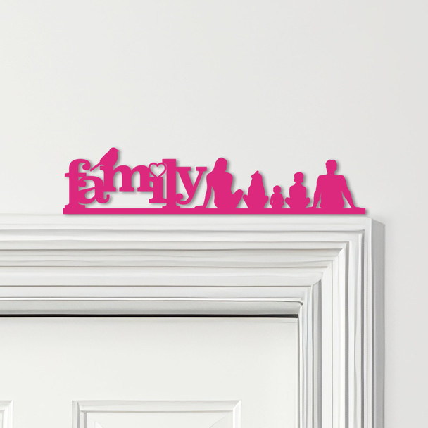 Door Topper Love Heart Bird Family Of 5 1 Girl 1 Boy 1 Baby Various Colours Sign