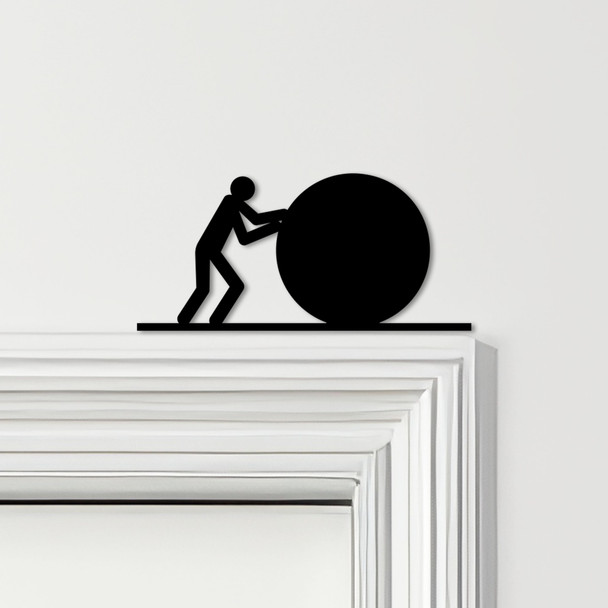 Door Topper Man Pushing Ball Gym Various Colours Top Of Door Frame Decor Sign