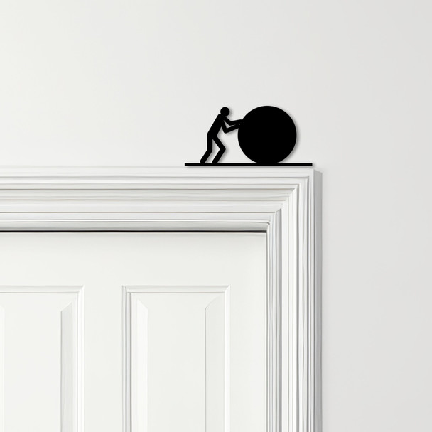 Door Topper Man Pushing Ball Gym Various Colours Top Of Door Frame Decor Sign