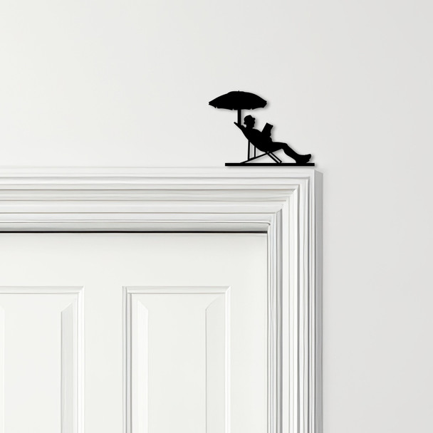 Door Topper Man Sunbathing Various Colours Top Of Door Frame Decorative Sign