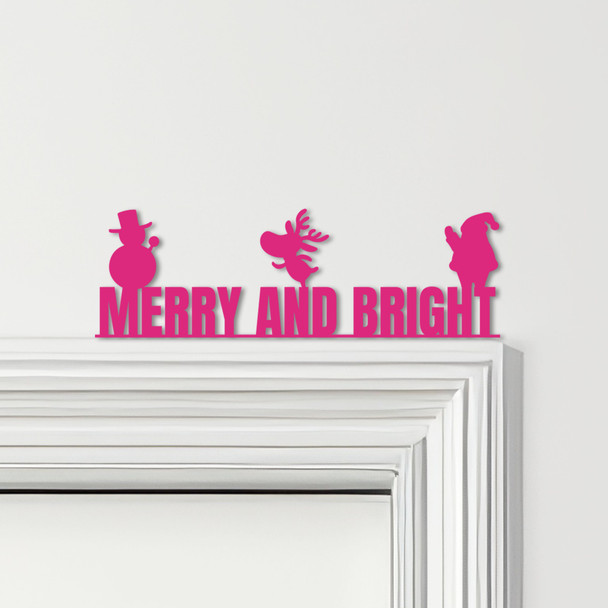 Door Topper Merry And Bright Christmas Decor Various Colours Frame Decor Sign