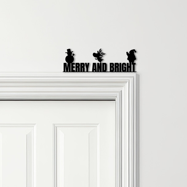 Door Topper Merry And Bright Christmas Decor Various Colours Frame Decor Sign