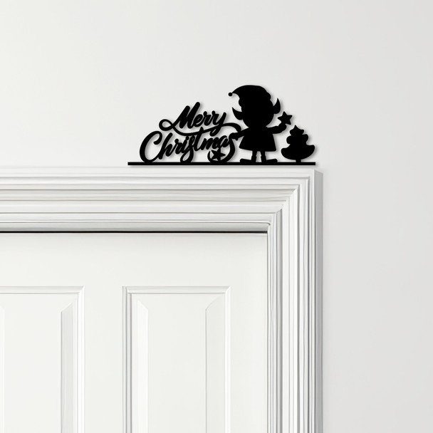 Door Topper Merry Christmas Decor Elf Various Colours Decorative Sign