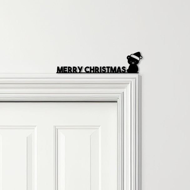 Door Topper Merry Christmas Decor Teddy Bear Various Colours Frame Decor Sign