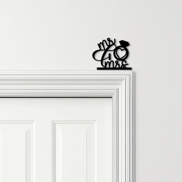 Door Topper Mr & Mrs Bride Groom Anniversary Wedding Various Colours Decor Sign