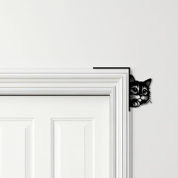 Door Topper Peeking Cat Various Colours Top Of Door Frame Decorative Sign