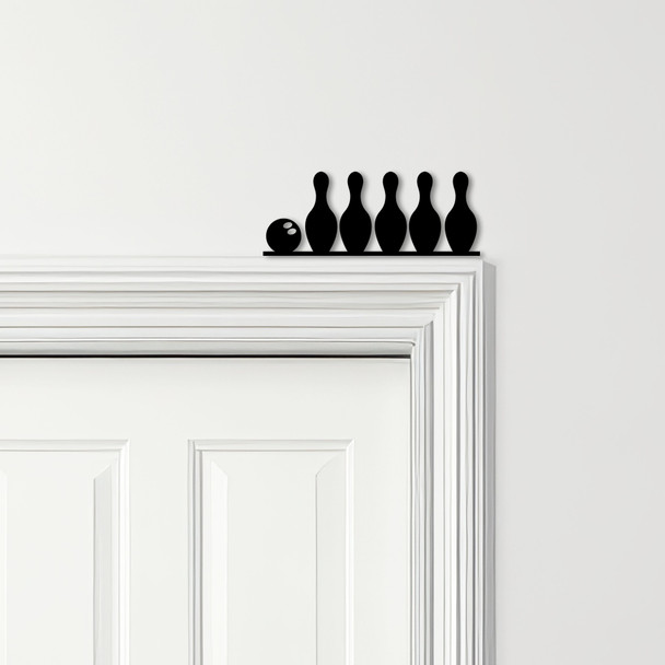 Door Topper Bowling Pins & Ball Various Colours Top Of Door Frame Decor Sign