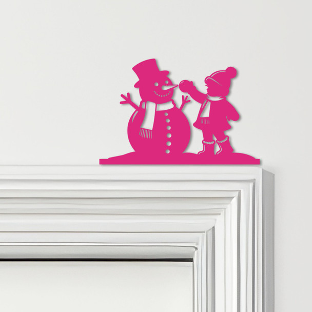 Door Topper Snowman Child Christmas Decor Various Colours Decorative Sign