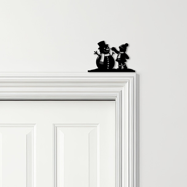 Door Topper Snowman Child Christmas Decor Various Colours Decorative Sign