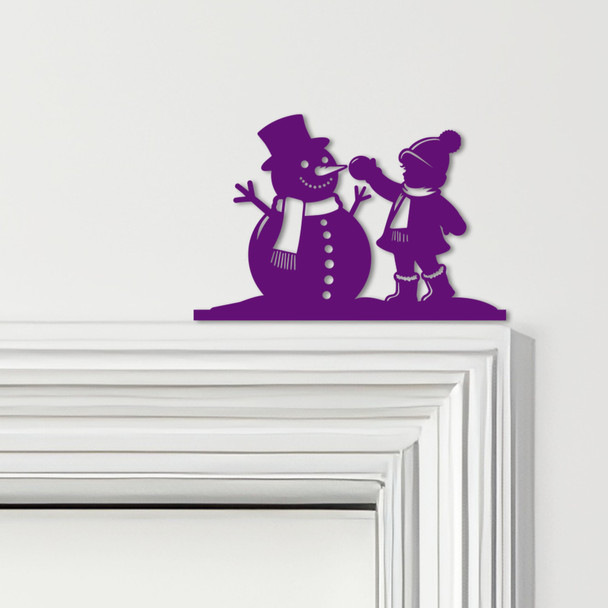 Door Topper Snowman Child Christmas Decor Various Colours Decorative Sign