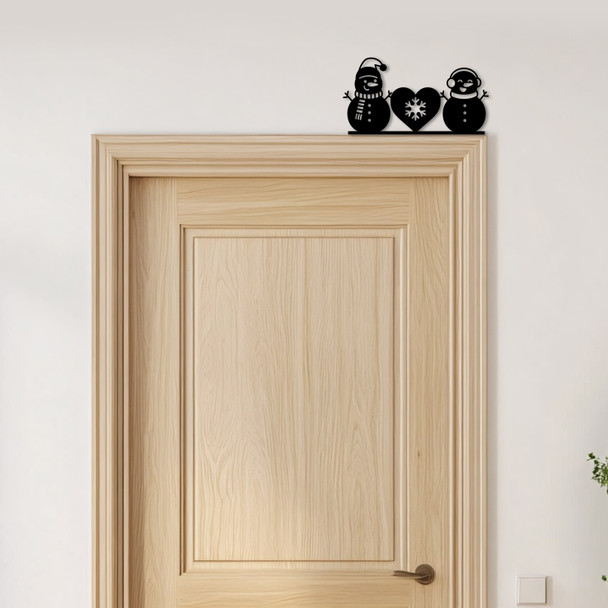 Door Topper Snowmen & Heart Christmas Decor Various Colours Frame Decor Sign