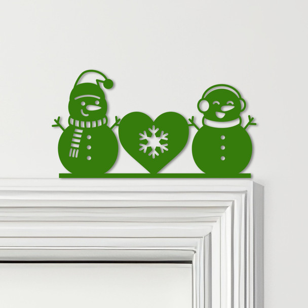 Door Topper Snowmen & Heart Christmas Decor Various Colours Frame Decor Sign