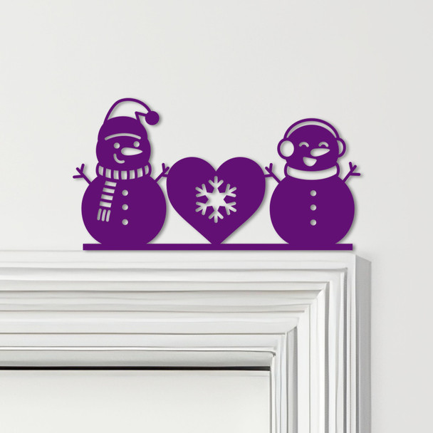 Door Topper Snowmen & Heart Christmas Decor Various Colours Frame Decor Sign