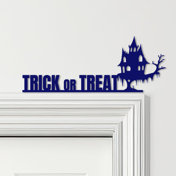 Door Topper Trick Or Treat Haunted House Halloween Decor Various Colours Sign
