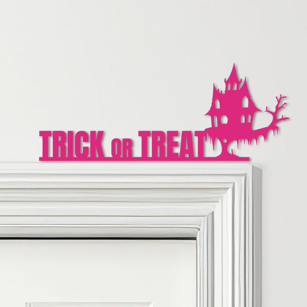 Door Topper Trick Or Treat Haunted House Halloween Decor Various Colours Sign