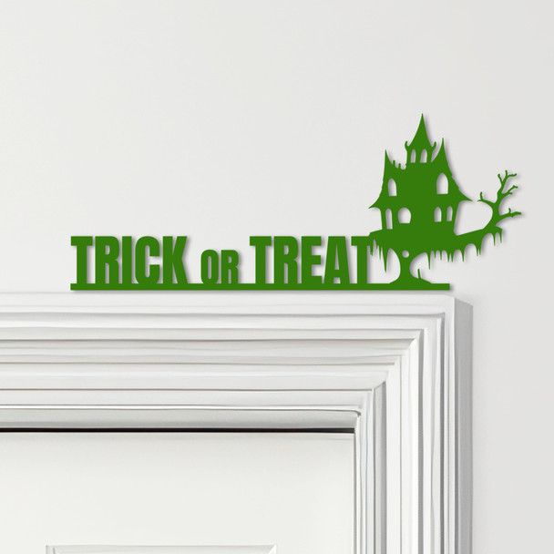 Door Topper Trick Or Treat Haunted House Halloween Decor Various Colours Sign