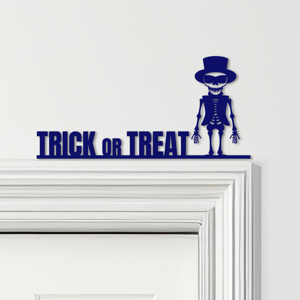 Door Topper Trick Or Treat Skeleton Halloween Decor Various Colours Decor Sign