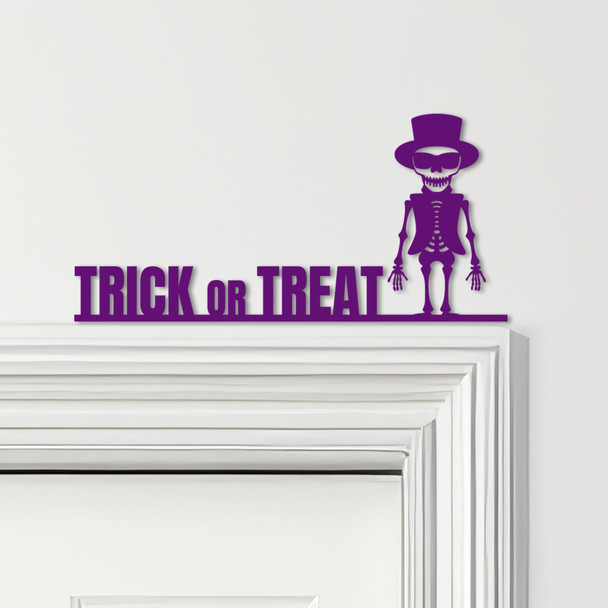 Door Topper Trick Or Treat Skeleton Halloween Decor Various Colours Decor Sign