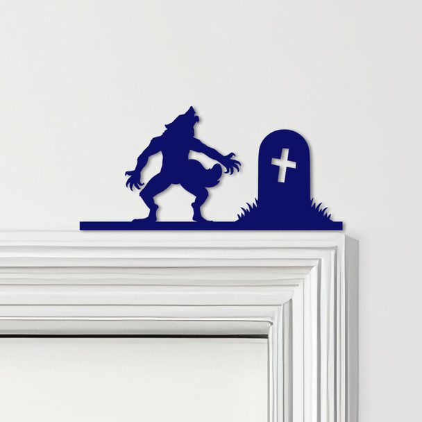 Door Topper Werewolf Gravestone Halloween Decor Various Colours Decorative Sign