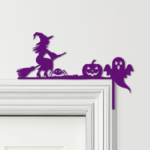 Door Topper Witch Broom Pumpkin Ghost Halloween Decor Various Colours Decor Sign Door Topper Witch Broom Pumpkin Ghost Halloween Decor Various Colours Decor Sign